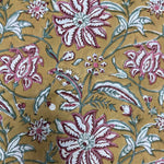 Biscotti Yellow Hand-Block Printed Cotton Cloth