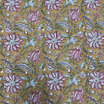 Biscotti Yellow Hand-Block Printed Cotton Cloth