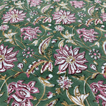 Viridian Green Hand-Block Printed Cotton Cloth