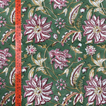 Viridian Green Hand-Block Printed Cotton Cloth