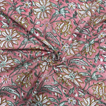 Candy Pink Hand-Block Printed Cotton Cloth