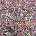 Candy Pink Hand-Block Printed Cotton Cloth