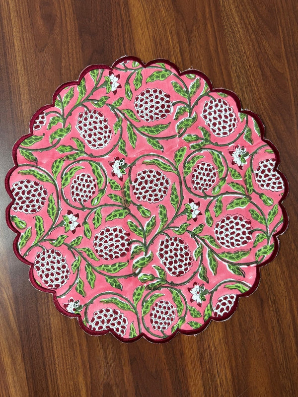 Strawberry Pink and Green Placemat