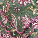 Viridian Green Scallop Embroidery Napkins