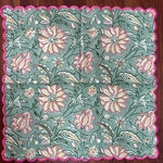 Viridian Green Scallop Embroidery Napkins