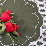 Green Cloth Embroidery Placemat