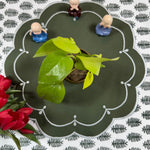 Green Cloth Embroidery Placemat