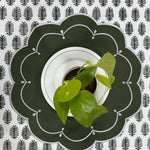 Green Cloth Embroidery Placemat