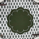 Green Cloth Embroidery Placemat