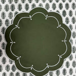 Green Cloth Embroidery Placemat
