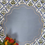 Blue Double Edges Embroidery Placemat