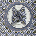 Blue Double Edges Embroidery Placemat