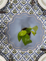 Blue Double Edges Embroidery Placemat