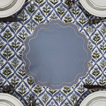 Blue Double Edges Embroidery Placemat