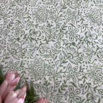 Sage Green Jal Hand-Block Printed Cotton Cloth