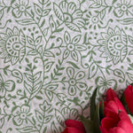 Sage Green Jal Hand-Block Printed Cotton Cloth