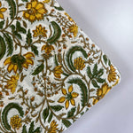 Five Call Golden Hand-Block Printed Cotton Cloth