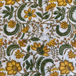 Five Call Golden Hand-Block Printed Cotton Cloth