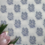 Sky and Beau Blue Hand-Block Printed Cotton Cloth