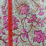 Pistachio Green Hand-Block Printed Cotton Cloth
