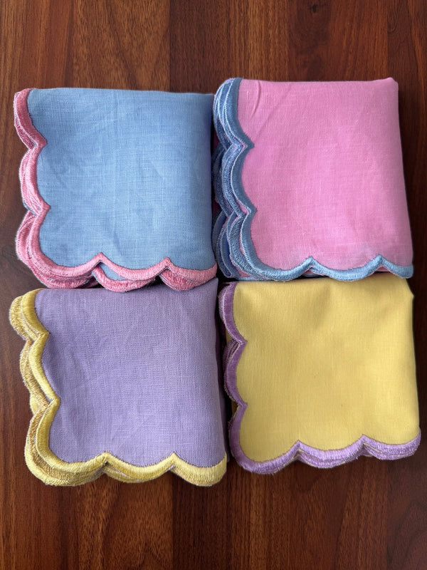 Mix and Match Pure Linen Embroidery Napkins