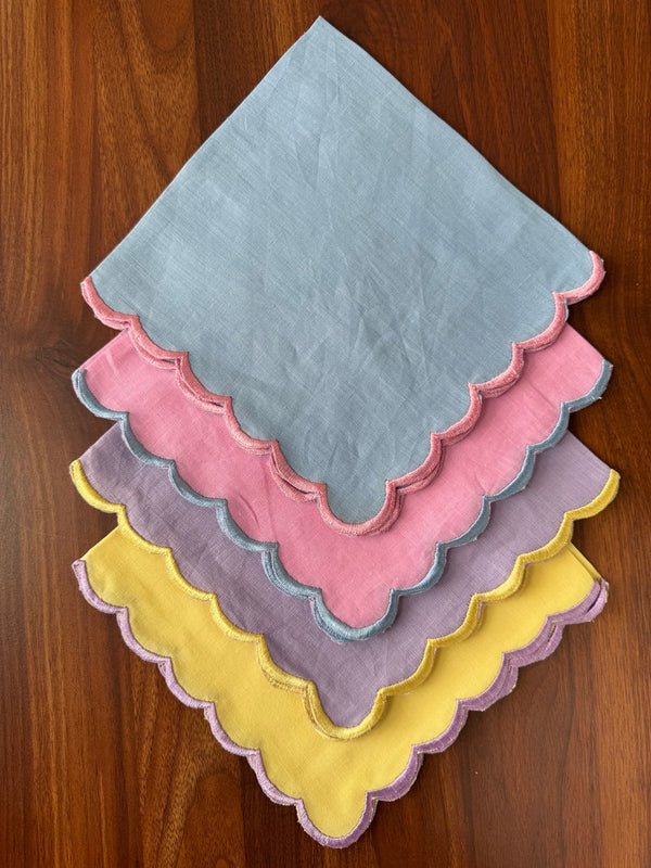 Mix and Match Pure Linen Embroidery Napkins