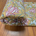 Biscotti Yellow Hand-Block Printed Cotton Cloth