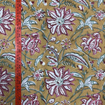 Biscotti Yellow Hand-Block Printed Cotton Cloth