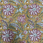 Biscotti Yellow Hand-Block Printed Cotton Cloth