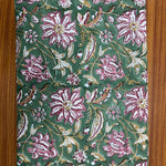 Viridian Green Hand-Block Printed Cotton Cloth