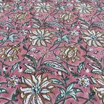 Candy Pink Hand-Block Printed Cotton Cloth