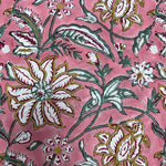 Candy Pink Hand-Block Printed Cotton Cloth