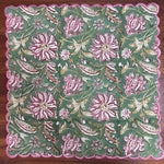 Viridian Green Scallop Embroidery Napkins