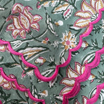 Viridian Green Scallop Embroidery Napkins