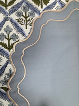 Blue Double Edges Embroidery Placemat