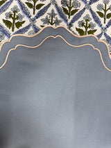 Blue Double Edges Embroidery Placemat