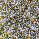 Five Call Golden Hand-Block Printed Cotton Cloth