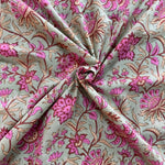 Pistachio Green Hand-Block Printed Cotton Cloth