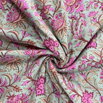 Pistachio Green Hand-Block Printed Cotton Cloth
