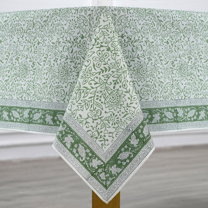 Sage Green Jaal Tablecloth