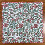 Tulip Pink and Mint Green Scallop Scallop Embroidery Napkins
