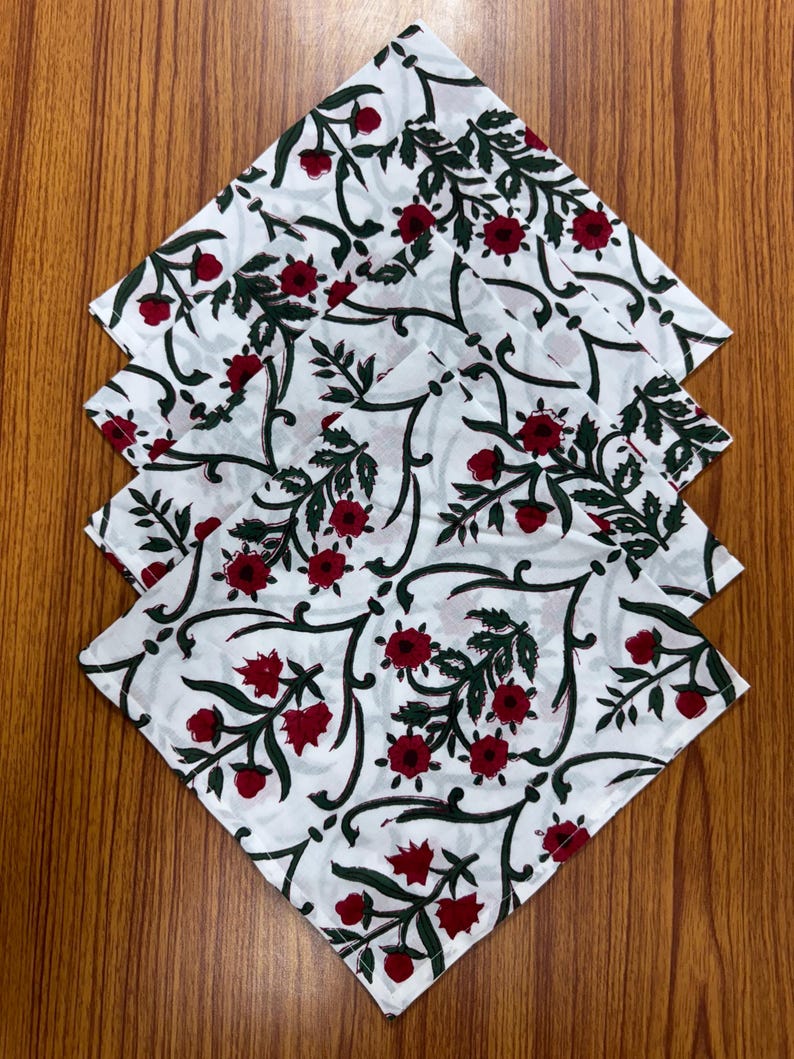 Ruby Red and Emerald Green Napkins