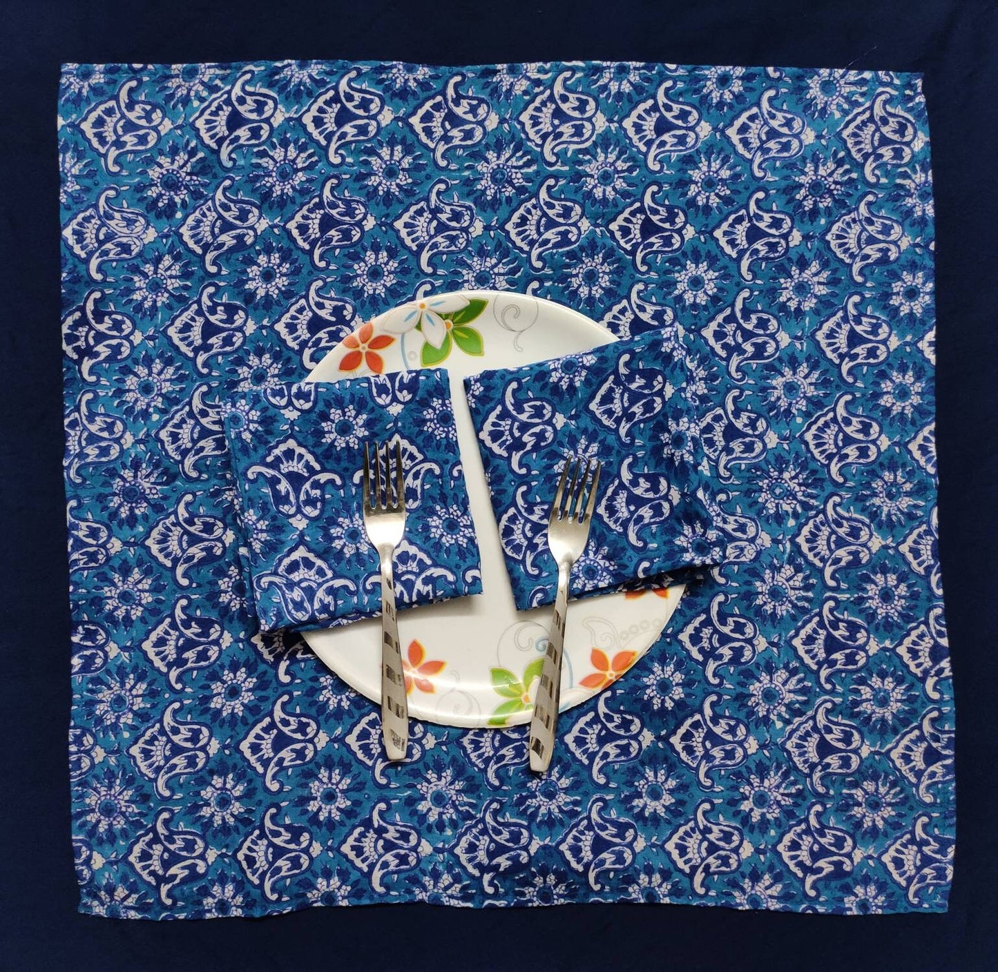 Cotton Napkin, Fabric Face Mask, Facemask, Dinner Cocktail Cloth Table Printed Napkin Set of 2,Bandana Wedding gifts, 20 X 20 inches