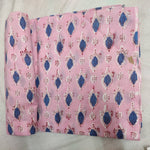 Pink and Blue Leafs Pattern 100% Cotton Quilting Fabric by the yard, Quilt Fabric, Indian Fabric, fabric for facemasks, fabric for bags