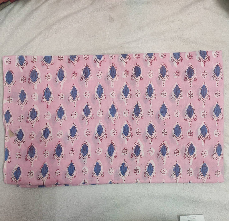 Pink and Blue Leafs Pattern 100% Cotton Quilting Fabric by the yard, Quilt Fabric, Indian Fabric, fabric for facemasks, fabric for bags