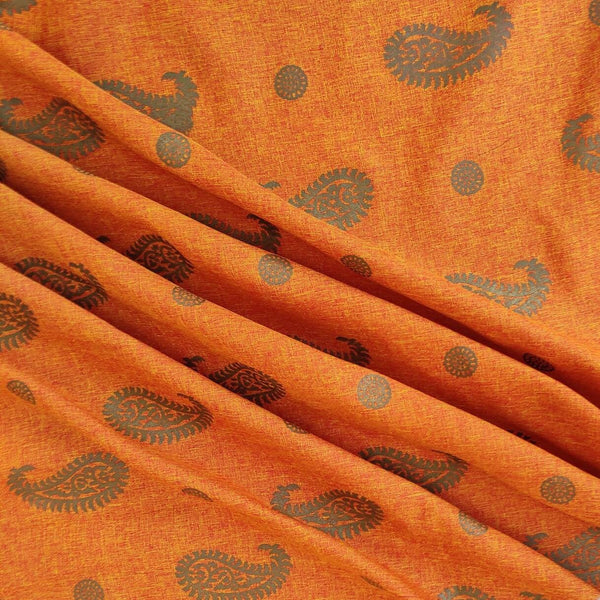 Fifty Fifty Gold print l fabric with Flower, Printed Linen fabric by Yard,yard sewing material Star  for home textiles, autumn goodies