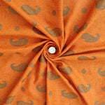 Fifty Fifty Gold print l fabric with Flower, Printed Linen fabric by Yard,yard sewing material Star  for home textiles, autumn goodies