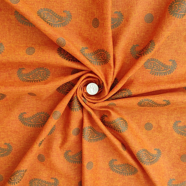 Fifty Fifty Gold print l fabric with Flower, Printed Linen fabric by Yard,yard sewing material Star  for home textiles, autumn goodies