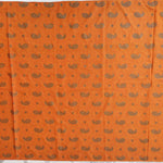 Fifty Fifty Gold print l fabric with Flower, Printed Linen fabric by Yard,yard sewing material Star  for home textiles, autumn goodies