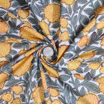Marigold Hand Block Print Fabric, 100% Cotton Quilting Fabric by the Yard, Quilt Fabric by Yard, Floral Fabric, Quilt Fabric Mask